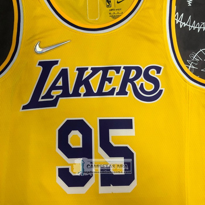 Camiseta Los Angeles Lakers Juan Toscano-Anderson NO 95 75th Anniversary Icon 2021-22 Amarillo